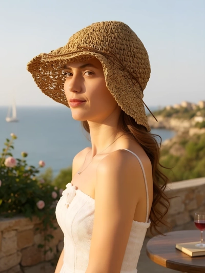 Royalfashion Pălărie de damă din paie Whisper Bow