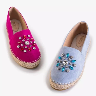 OUTLET Espadrile de damă fucsia cu decorațiuni Lucila - Încălțăminte