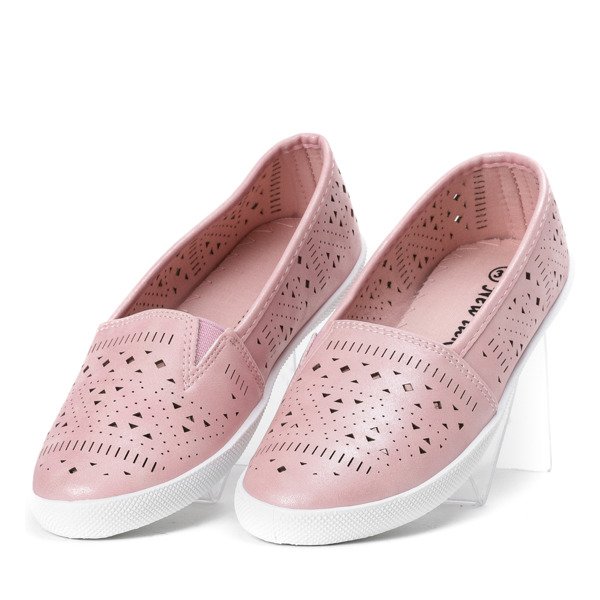 Dziecięce slip on ażurowe w kolorze różowym Molien - Obuwie