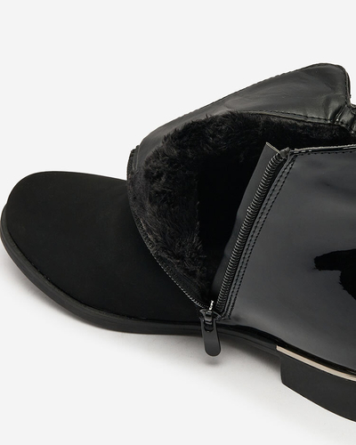 Royalfashion Cizme negre pentru femei cu zirconiu Overlissa