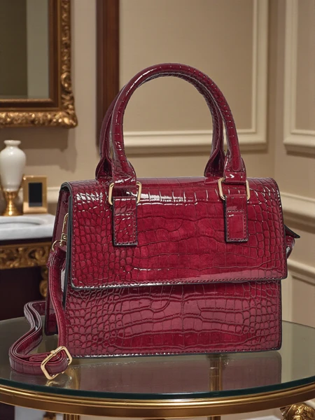 Geantă mică de damă lăcuită din piele ecologică Veluna