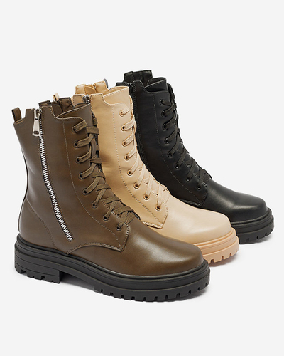 Cizme bagger de damă negre cu toc plat Fetisa - Încălțăminte