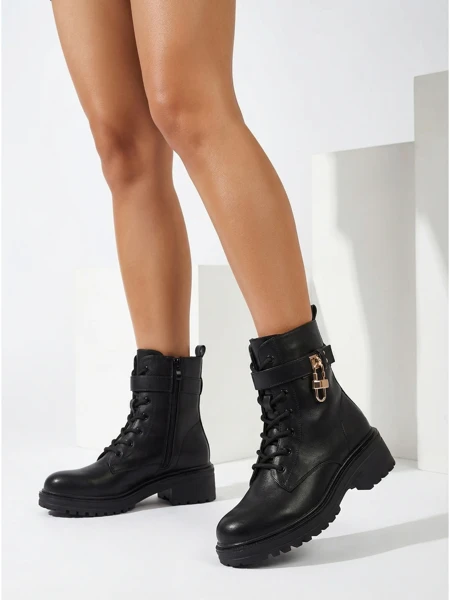 Botine de damă din piele ecologică Taleves