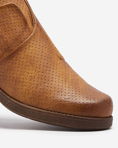Cizme jumătăți din piele ecologică de damă Camel Ilioppa- Footwear