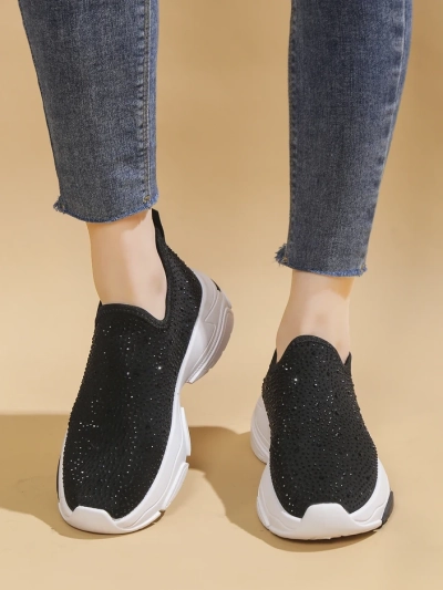 Tenisi slip-on pentru femei Royalfashion cu strasuri Elavises