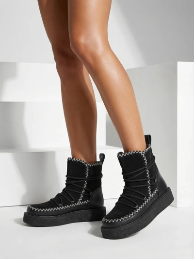 Royalfashion Cizme de zăpadă cu șireturi pentru femei Siozi