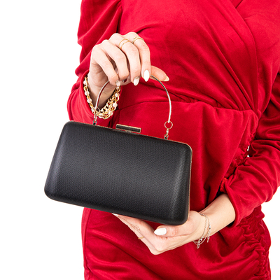 Geanta de dama neagra mica stralucitoare a'la clutch bag - Accesorii