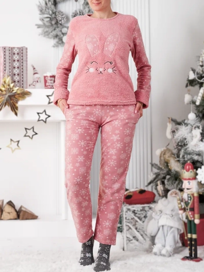 Pijamale Royalfashion pentru femei cu un iepuraș, material polar