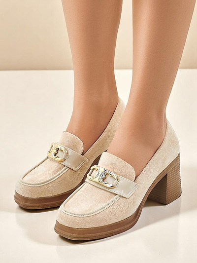 Royalfashion Mocasi de damă pe toc bloc Qeroy