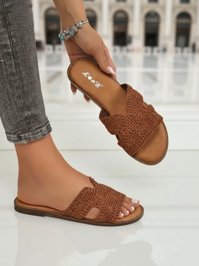 Rpyalfashion Klapki di muié ku faixa dekorativu Braida