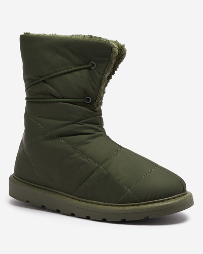 Pantofi de damă verde închis a'la cizme de zăpadă Amirfu- Footwear