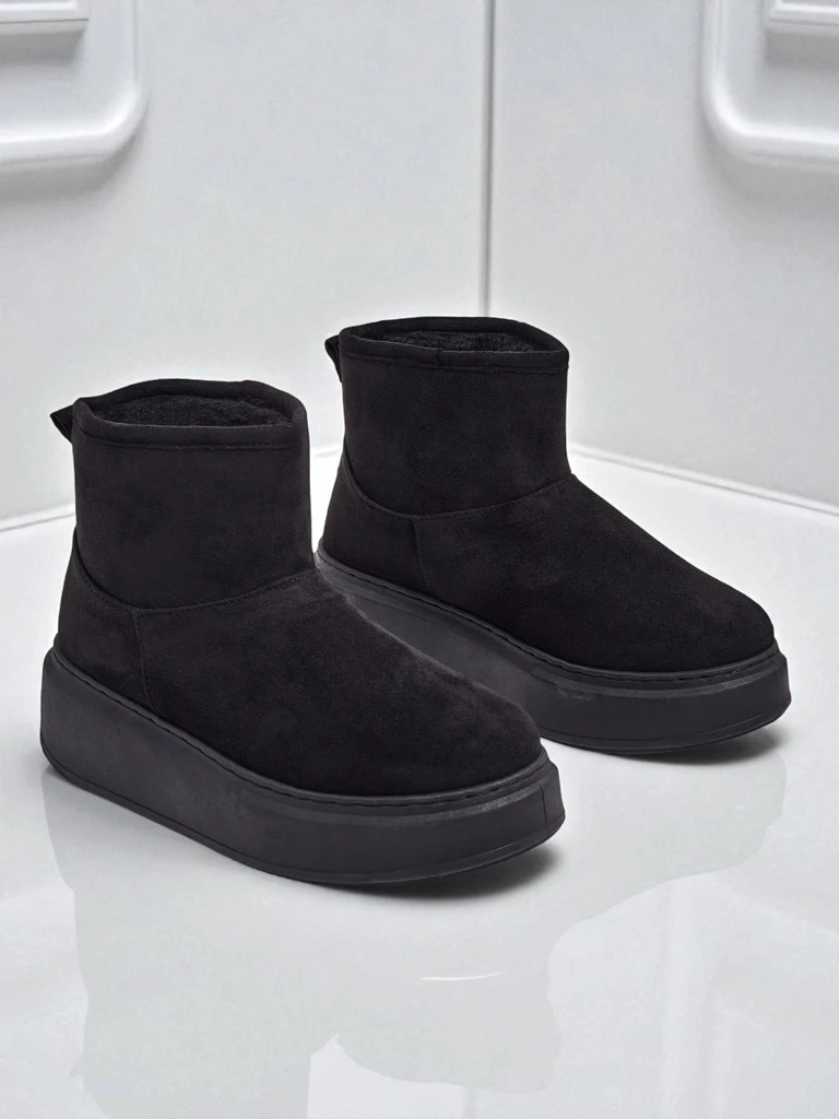 Cizme scurte tip snowboots pentru femei cu parte superioară detașabilă Elizze