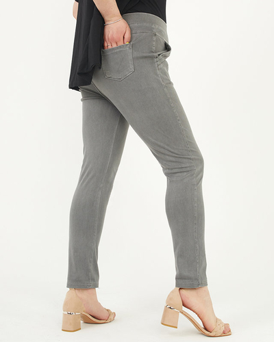 Treggings de damă PLUS SIZE gri - Îmbrăcăminte