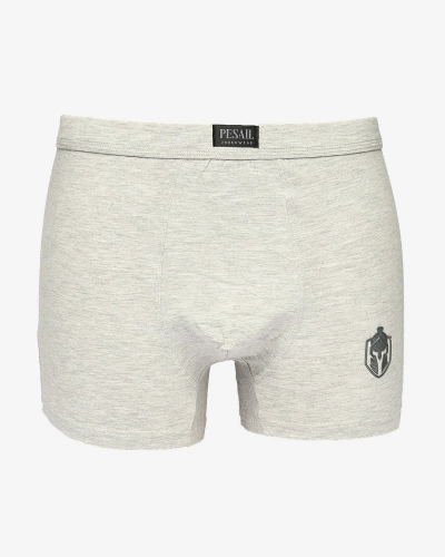 Royalfashion Boxeri pentru bărbați gri deschis cu plasture