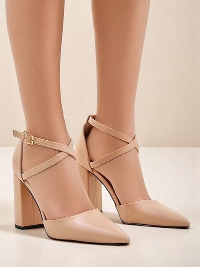 Royalfashion Pantofi cu toc pentru femei cu curele intersectate Eurolias