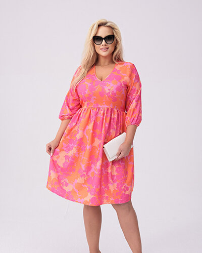Royalfashion Rochie de damă până la genunchi cu imprimeu PLUS SIZE