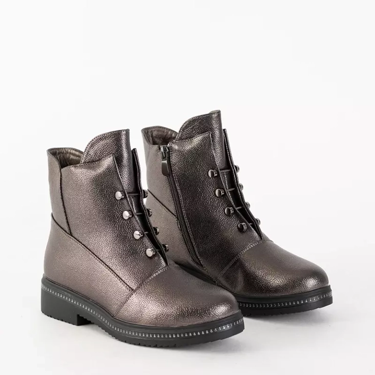 OUTLET Cizme calde dama din grafit Iasmin - Incaltaminte