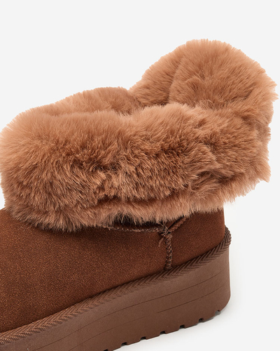 Royalfashion Cizme de damă a'la cizme de zăpadă în maro Goroggo