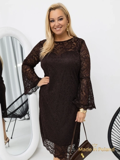 Rochie midi de damă din dantelă cu mâneci largi Kiss Star