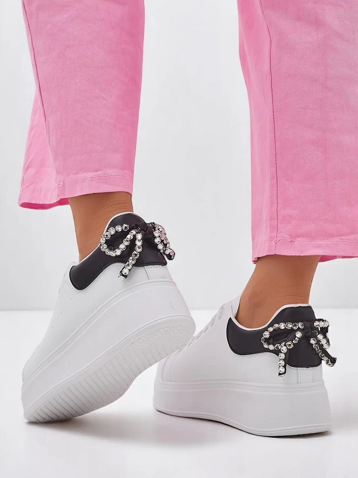 Royalfashion teniși sportivi pentru femei cu platformă, Fundiță