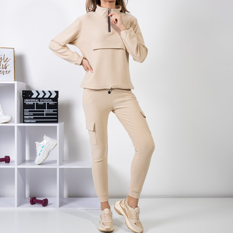 Set sport de femei bej - Îmbrăcăminte