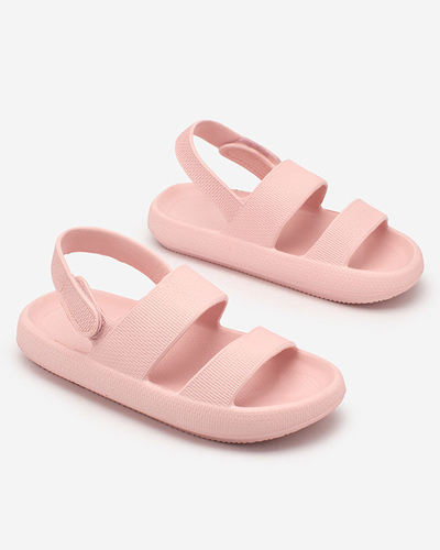 Royalfashion Sandale cu velcro din cauciuc pentru copii roz strălucitor Flexi Steps