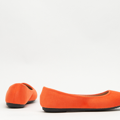 Royalfashion Balerini de damă din eco-suede portocaliu Marius