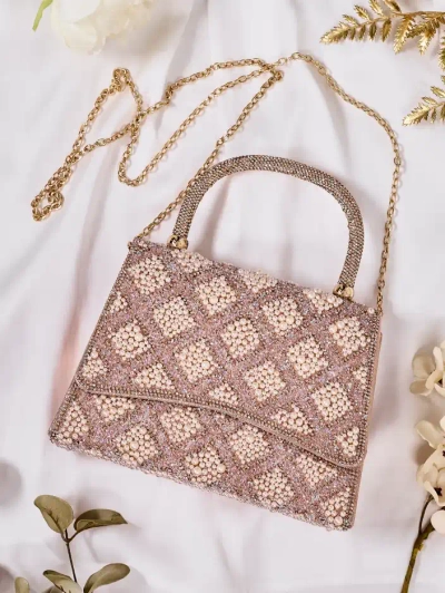 Royalfashion Geantă mică de femei cu zirconii și perle