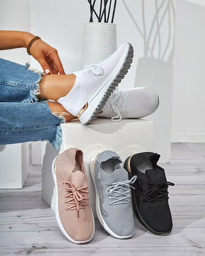 Sneakers Dama Mistrale Negri cu Toc Plat