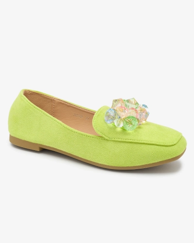 Mocasini verzi din piele ecologică de piele de căprioară pentru femei Gepossa- Footwear