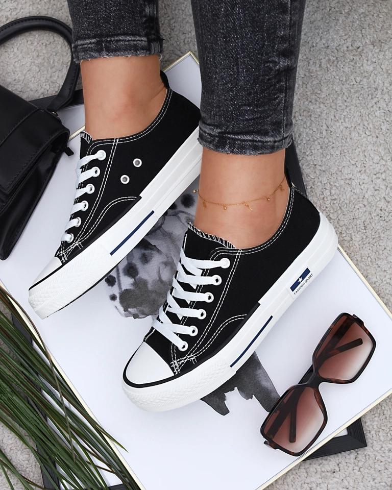 Adidași cu șiret pentru femei negri Cerity - Încălțăminte