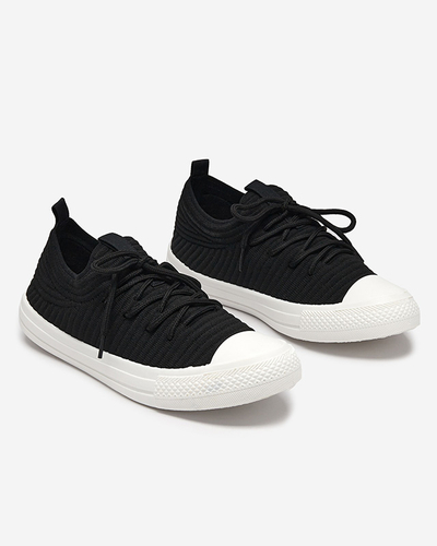 Royalfashion Negru adidași cu nervuri Manfer pentru femei