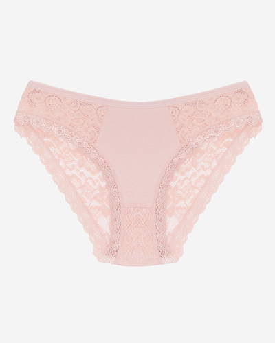 Chiloți roz din dantelă pentru femei, slip - Lenjerie intimă