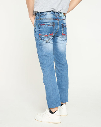 Blugi pentru bărbați albaștri cu picioare drepte - Îmbrăcăminte