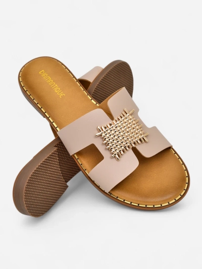 Royalfashion șlapi decorativi pentru femei cu ornament Crattes