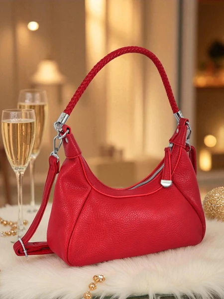 Royalfashion Kleine dameshandtas van eco-leer met decoratieve Lacquea-band