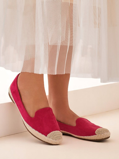 Espadrile Royalfashion pentru femei din piele intoarsa ecologica, cu toc bomba