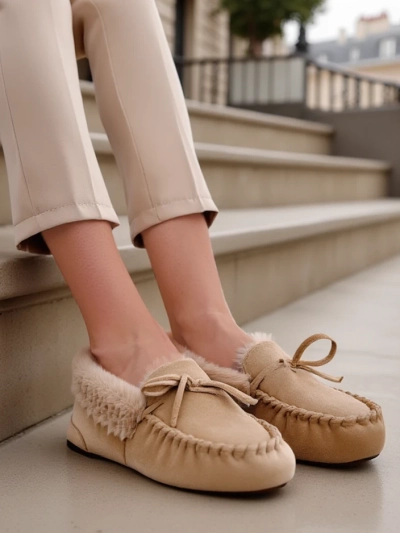 Mocasini pentru femei Royalfashion cu blană Ahtikes