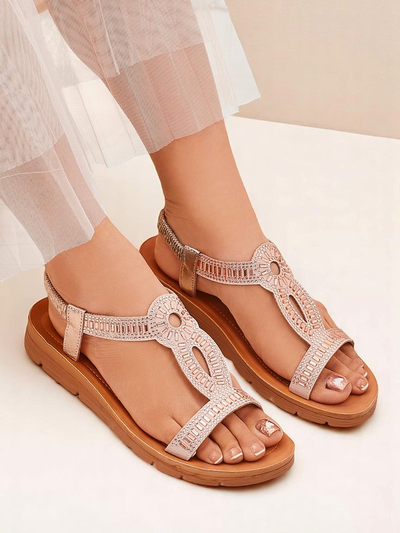 Royalfashion Sandale dama cu barete decorative Ava Shine