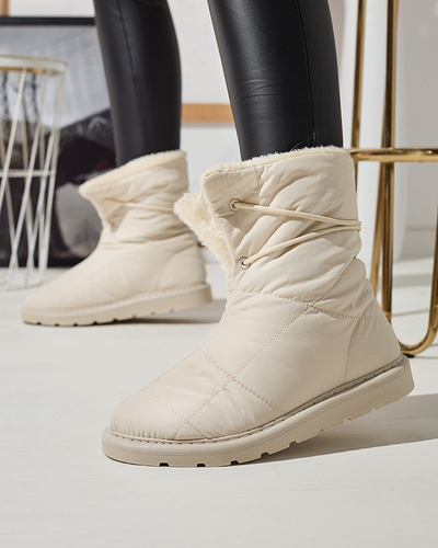 Bej pantofi de damă a'la cizme de zăpadă Amirfu- Footwear
