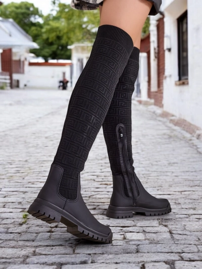 Cizme de dama cu insertii slip-on Royalfashion Bezzonu