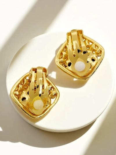 Royalfashion Cercei cu clips pentru femei, cu cristal și zirconiu