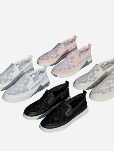 Mocasinuri cu plasă pentru femei Royalfashion cu flori Emzos