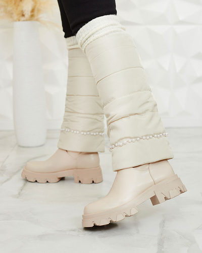 Royalfashion Cizme Ameroe de damă de culoare crem