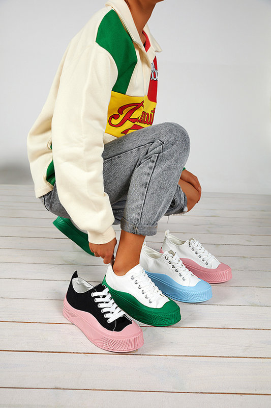 Tenisi dama albi si roz, adidasi tip Nerikas - Incaltaminte