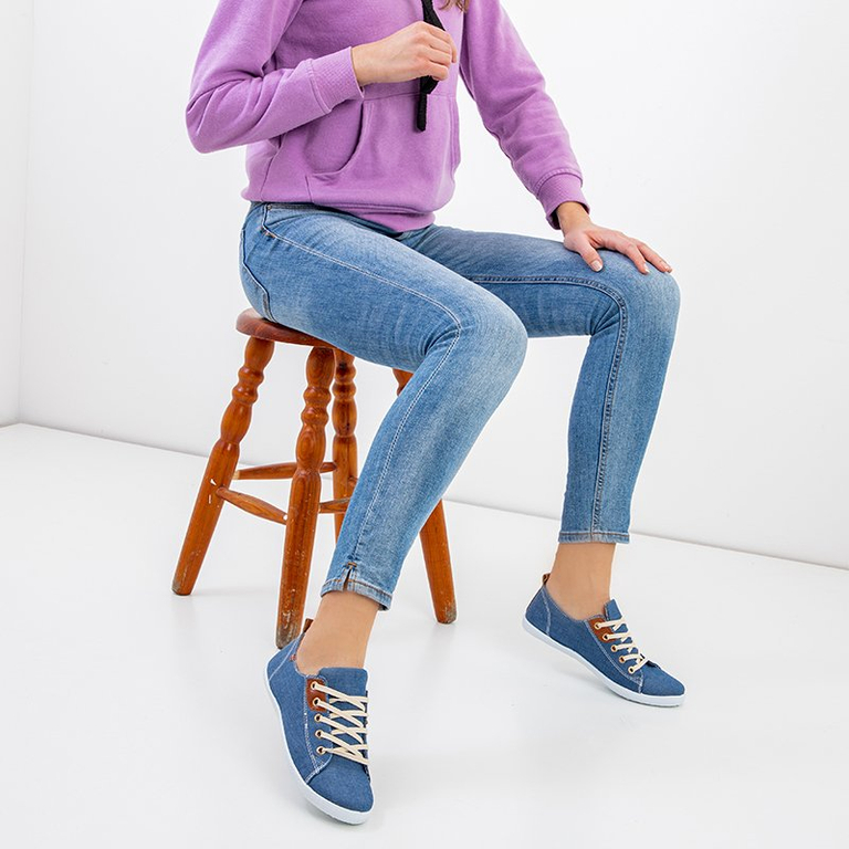 Adidași cu șireturi pentru femei Sindri Blue - Încălțăminte