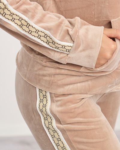 Trening damă bej cu dungi - Îmbrăcăminte