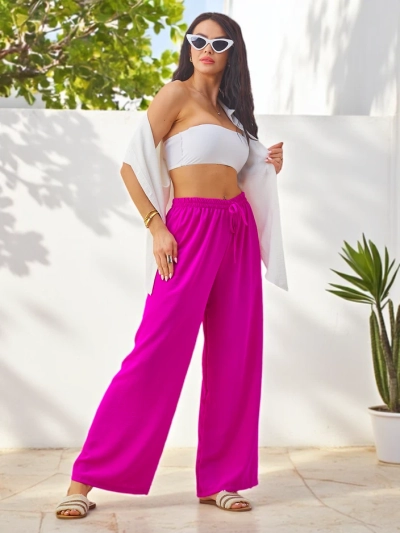 Pantaloni largi pentru femei Royalfashion cu talie elastică