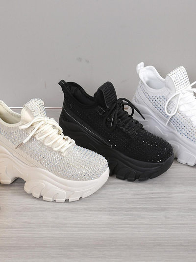Royalfashion Pantofi sport pentru femei cu strasuri Blysco