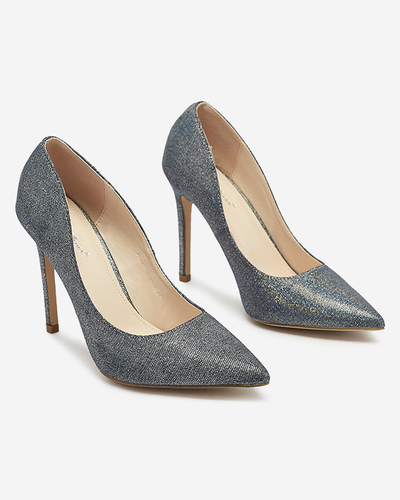 Pantofi stiletto de damă holografici grafit Soddo- Footwear